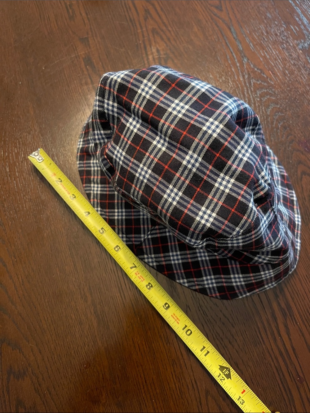 Burberry Navy, Red & White Plaid Bucket Hat - Picture 6 of 6